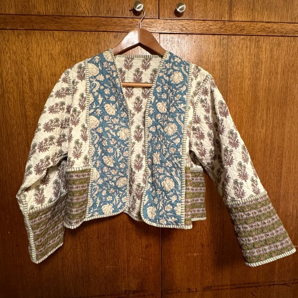 Quilted Cotton Jacket Reversible with Pockets Large - Picture 3 of 7